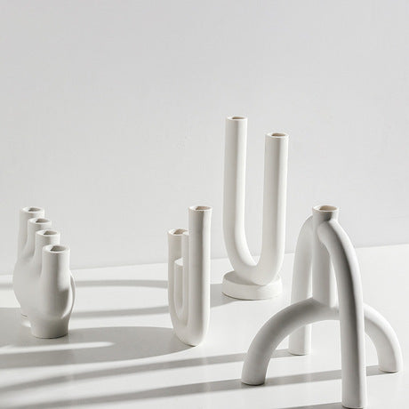 Curva Ceramic Candle Holders - Elevato Home