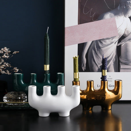 Curva Ceramic Candle Holders - Elevato Home