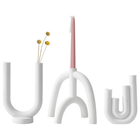 Curva Ceramic Candle Holders - Elevato Home