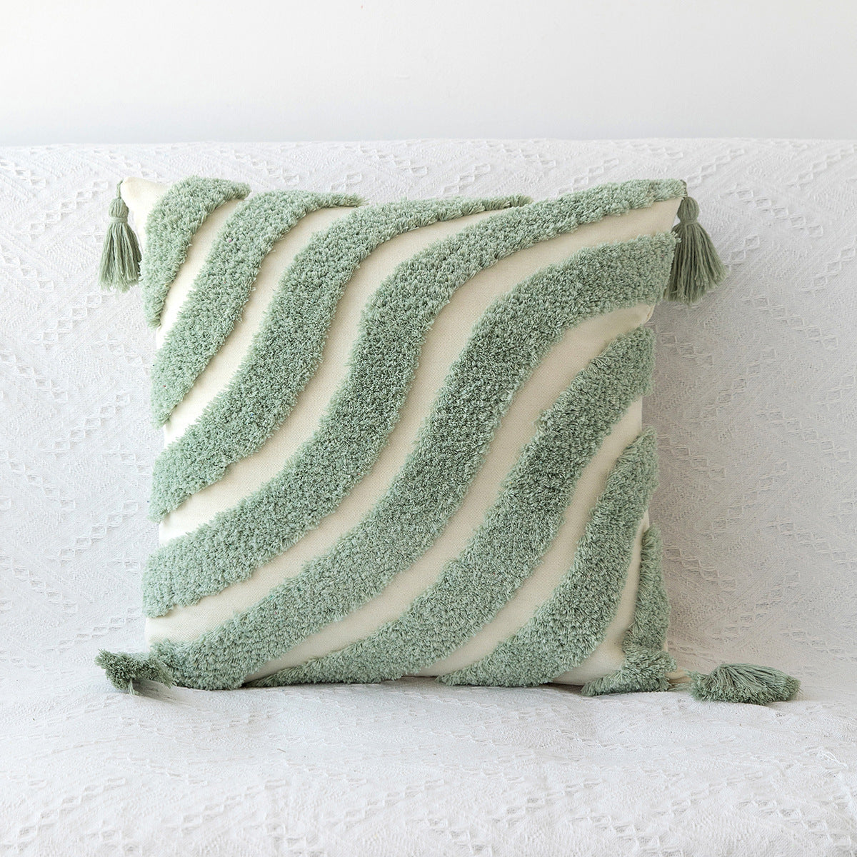 JOYY Pillow Cover - Elevato Home Green Waves Decor