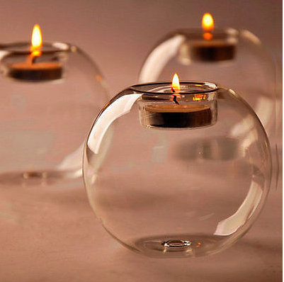 Spherical Glass Candle Holder