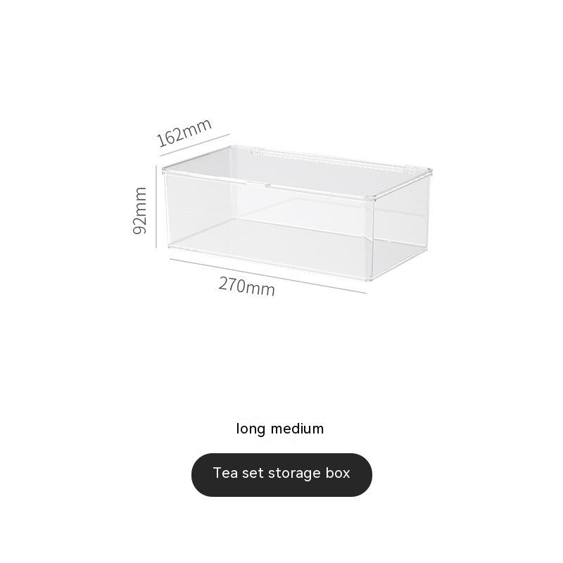 Clear Tea Set Storage Box - Elevato Home Long Medium Organizer