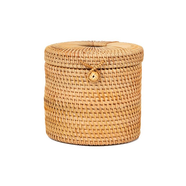 Round Rattan Tissue Box - Elevato Home