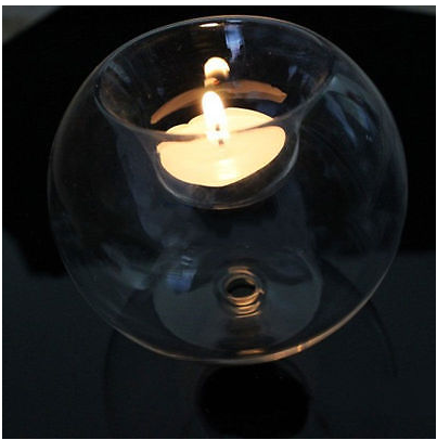 Spherical Glass Candle Holder