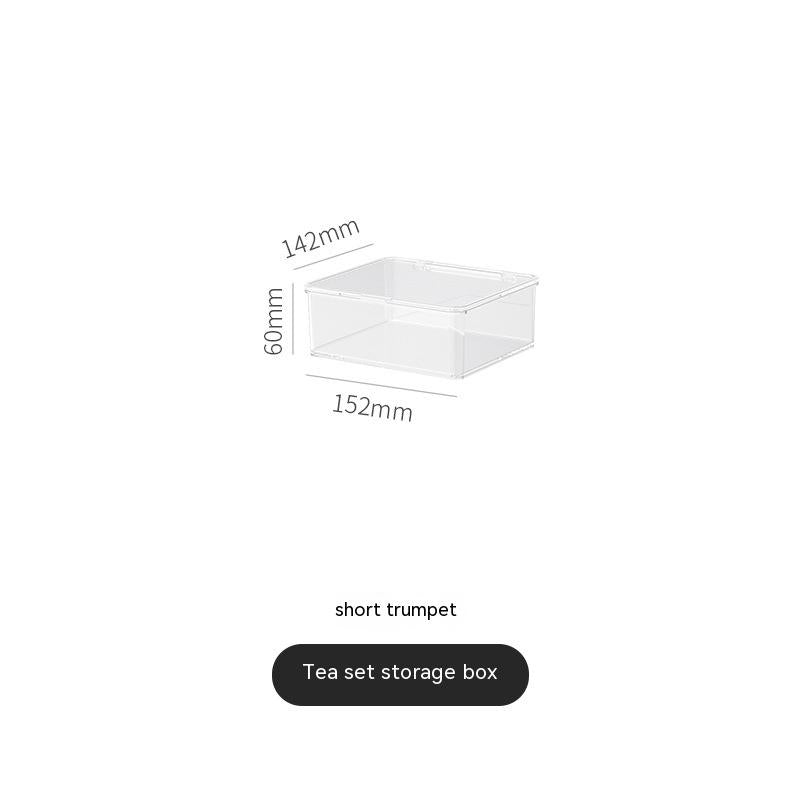 Clear Tea Set Storage Box - Elevato Home Short Small Size Organizer