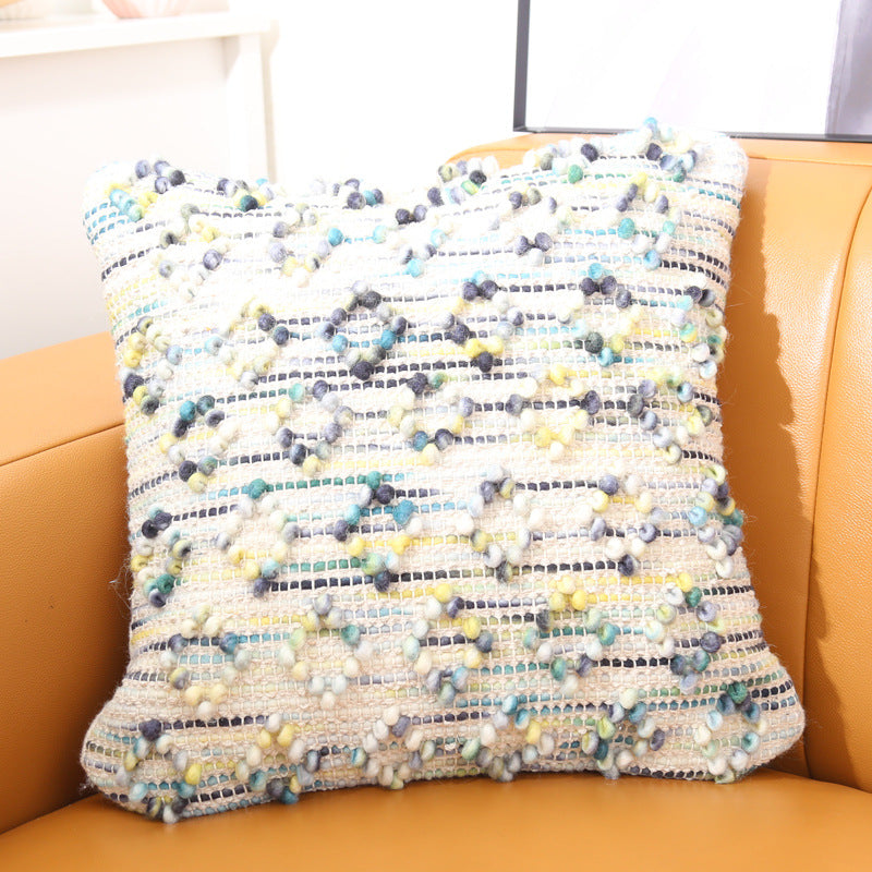 Ethnic Moroccan Hand-Woven Wool Pillow - Elevato Home Summer Matcha / 45x45 With Core Decor
