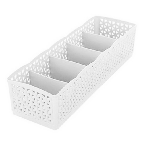 5 Cells Plastic Stackable Organizer - Elevato Home White Organizer