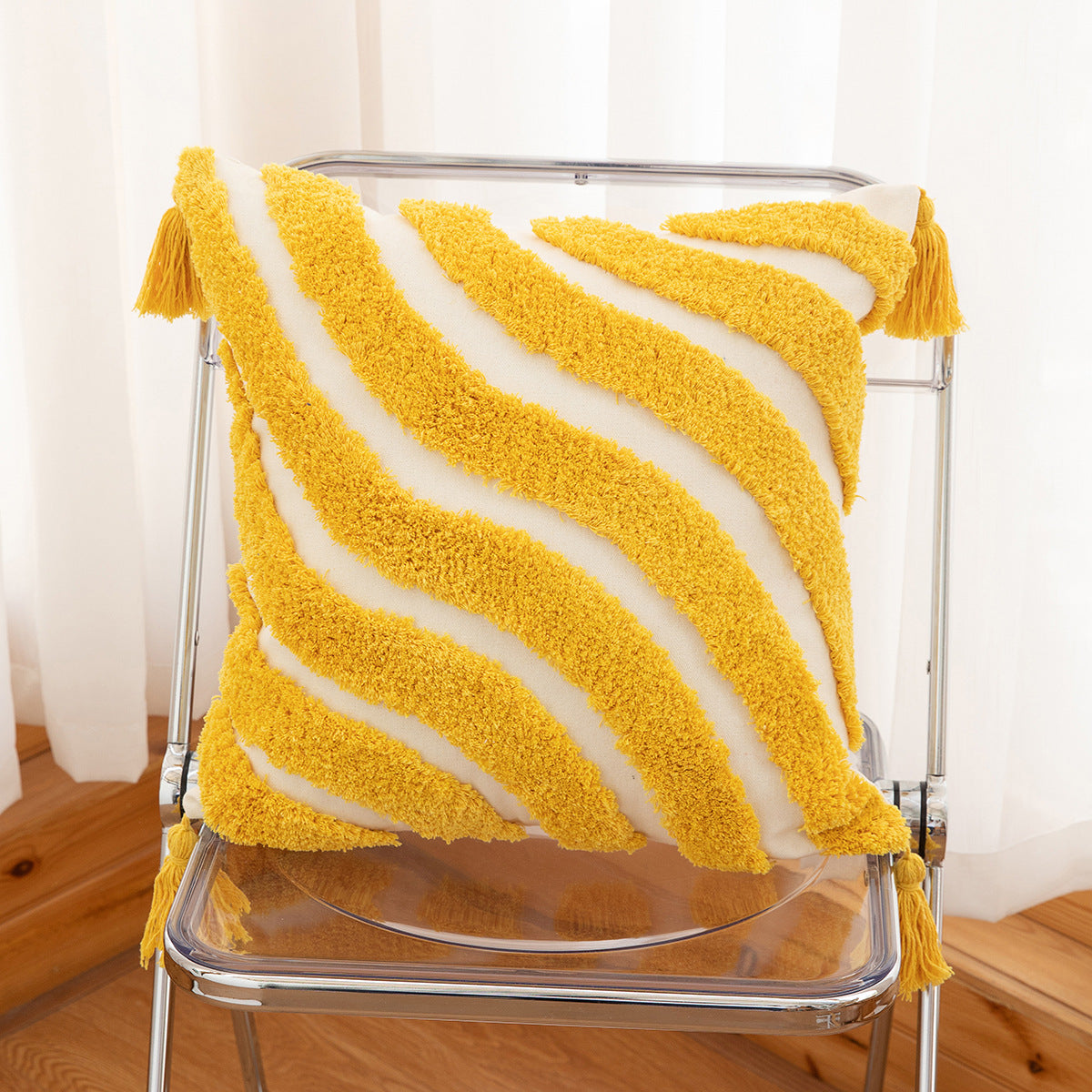 JOYY Pillow Cover - Elevato Home Yellow Waves Decor