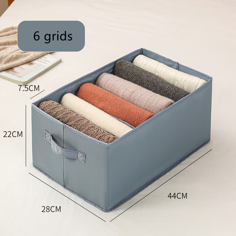 Closet Organizer Box - Elevato Home Light Grey 6 Grids