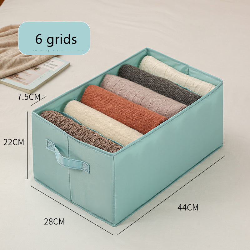 Closet Organizer Box - Elevato Home Light Blue 6 Grids