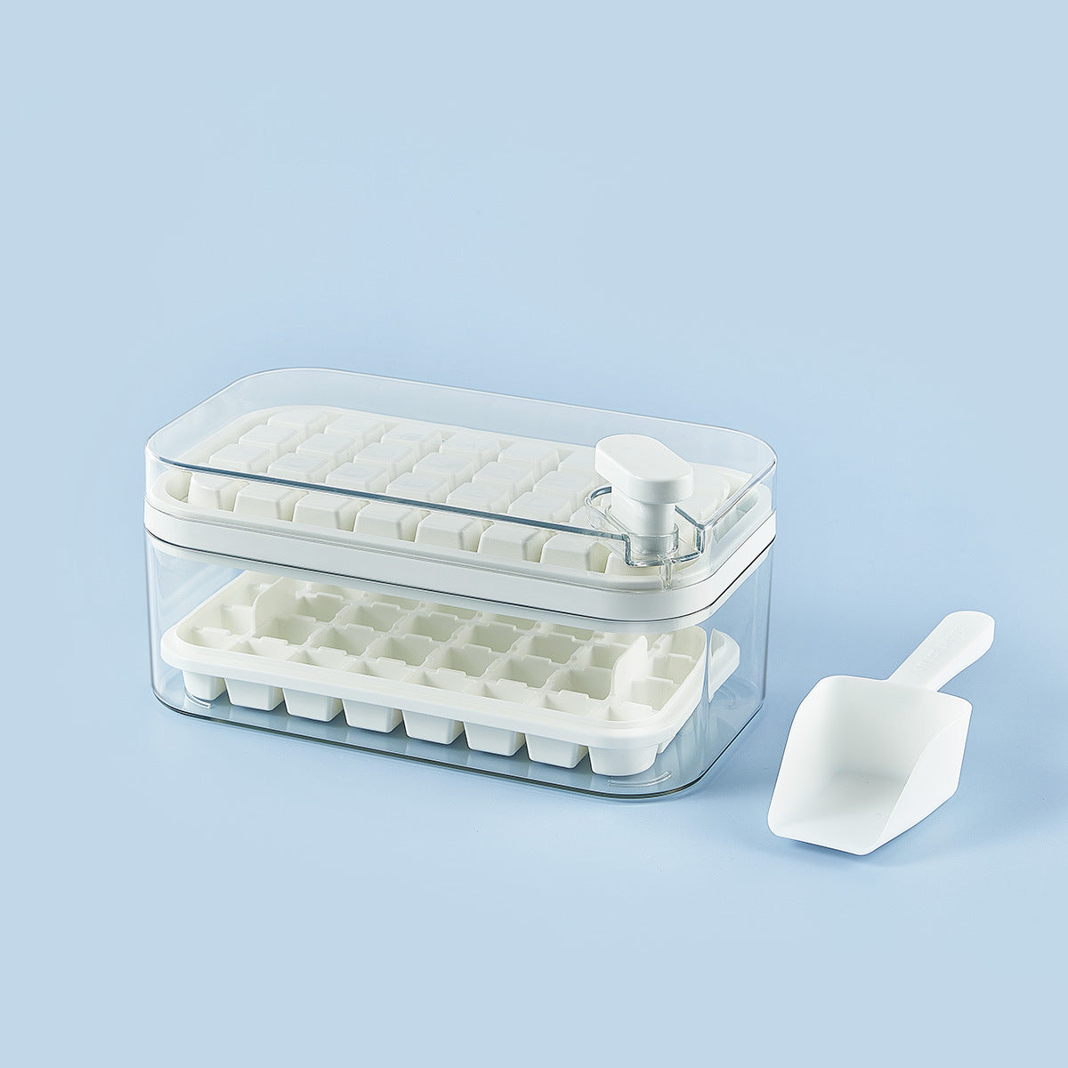 One-Click Ice Box - Elevato Home White Set Double layer Organizer