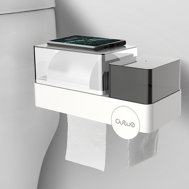 OSWEI Toilet Paper Holder - Elevato Home White Organizer