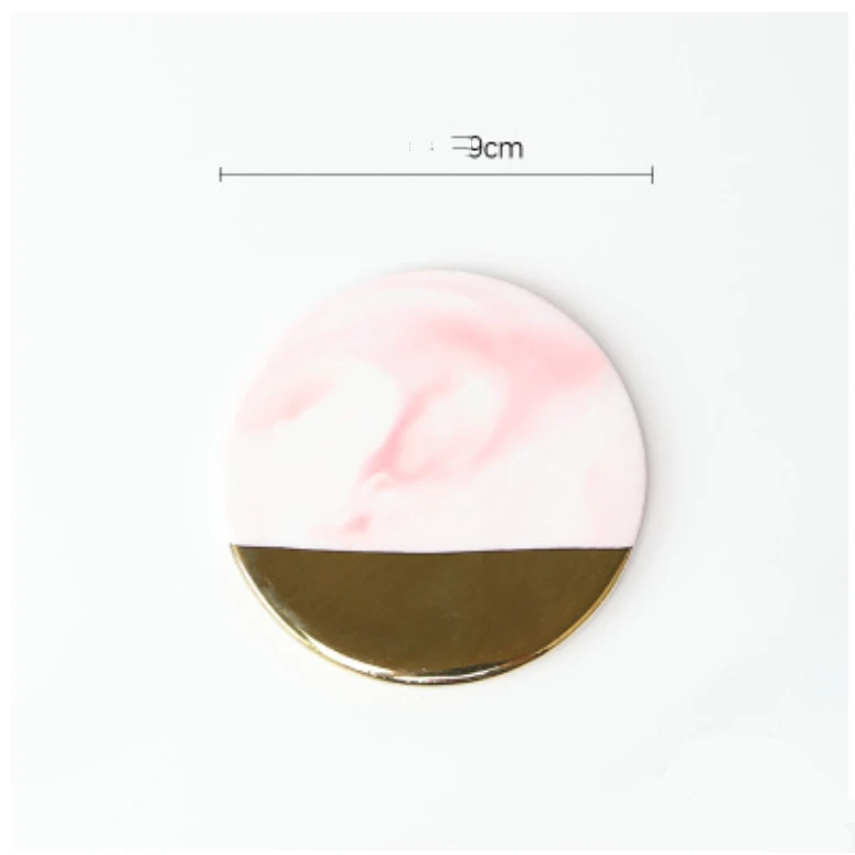 Golden Marble Coaster - Elevato Home Pink Half Circle Decor