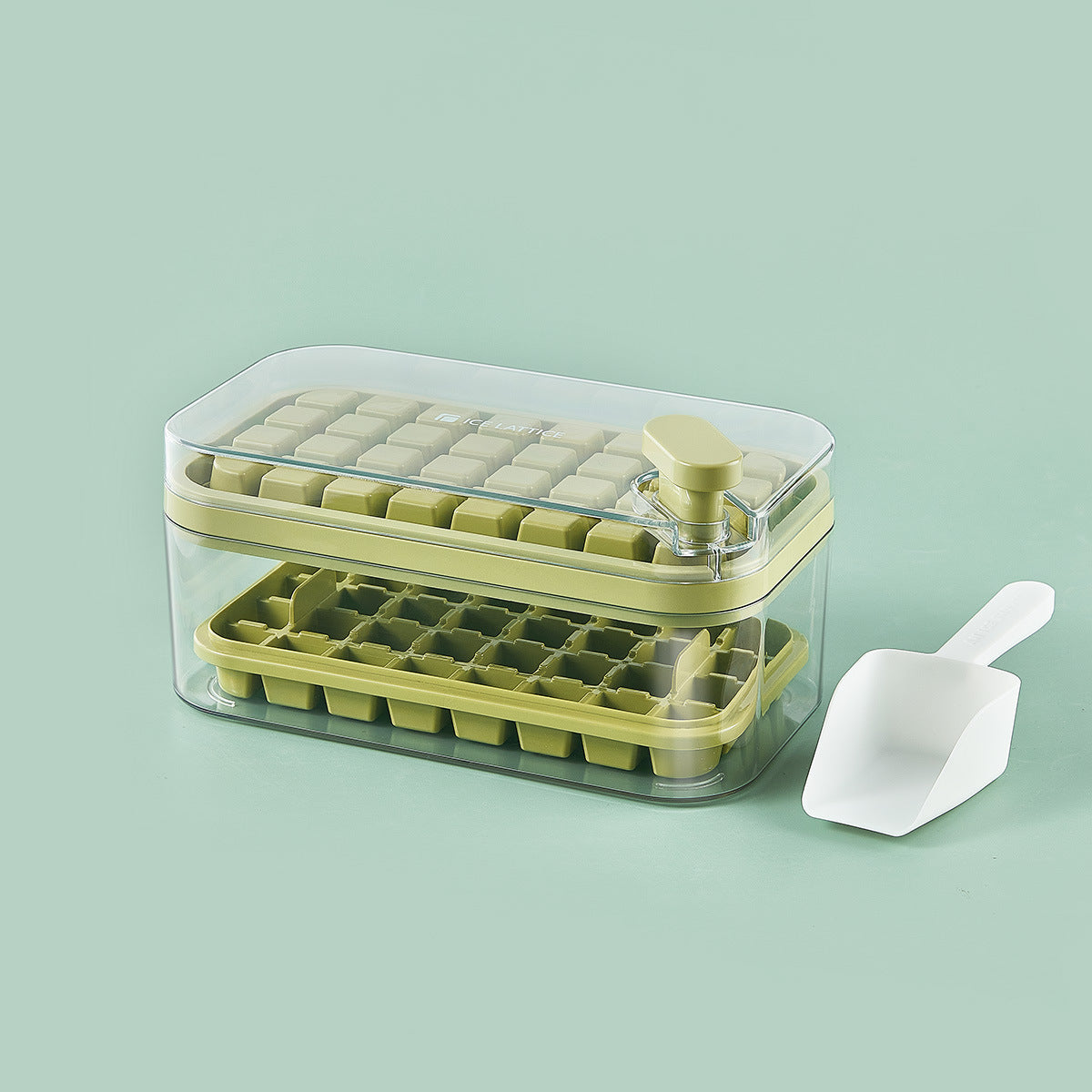 One-Click Ice Box - Elevato Home Green Set Double layer Organizer