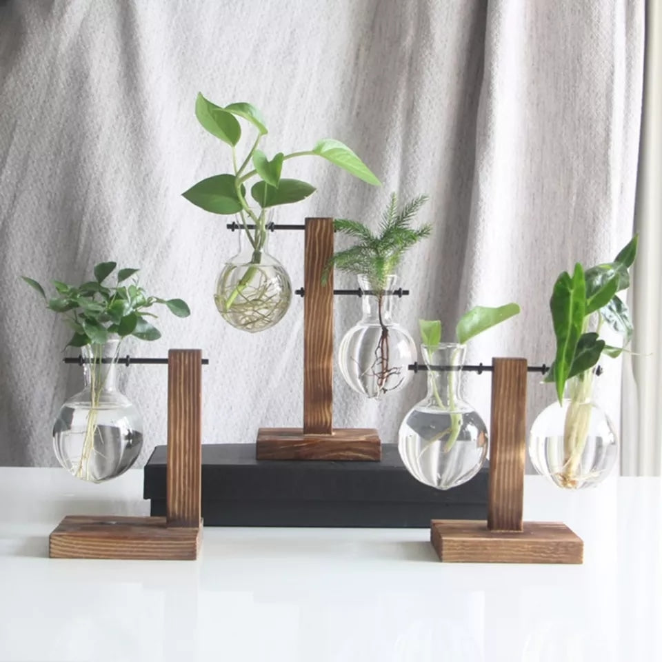 Vintage Wooden Vase Stand