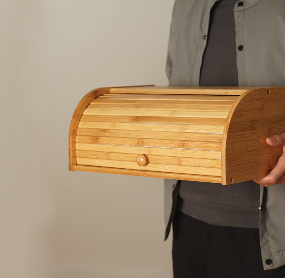 Bamboo Bread Box - Elevato Home Organizer