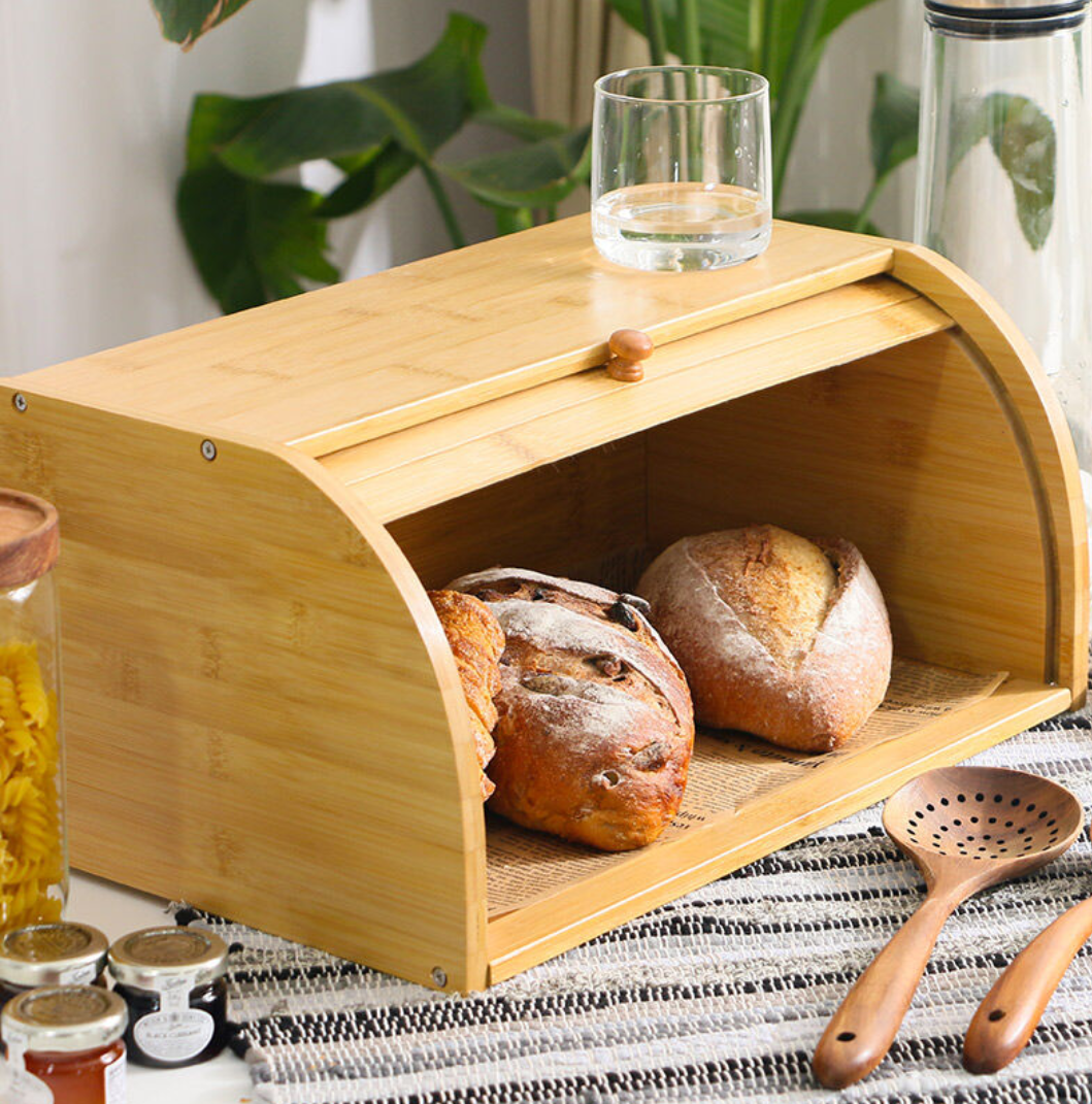 Bamboo Bread Box - Elevato Home Organizer