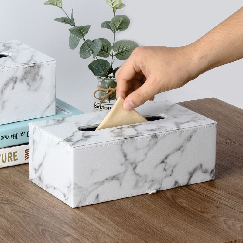 Marble Print Tissue Box - Elevato Home Decor