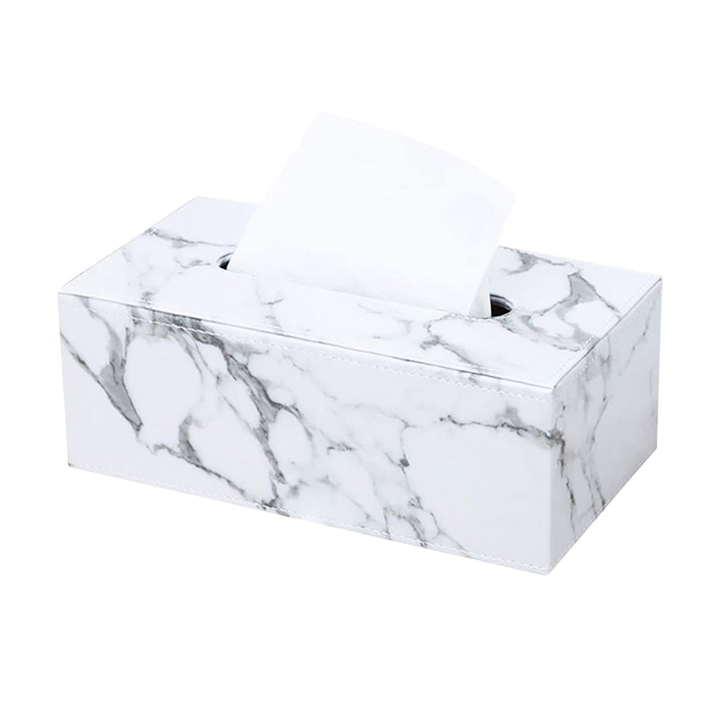 Marble Print Tissue Box - Elevato Home White Decor