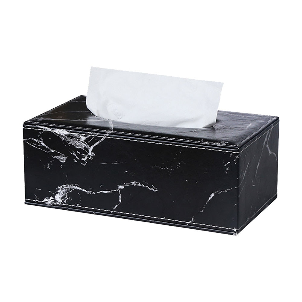 Marble Print Tissue Box - Elevato Home Black Decor