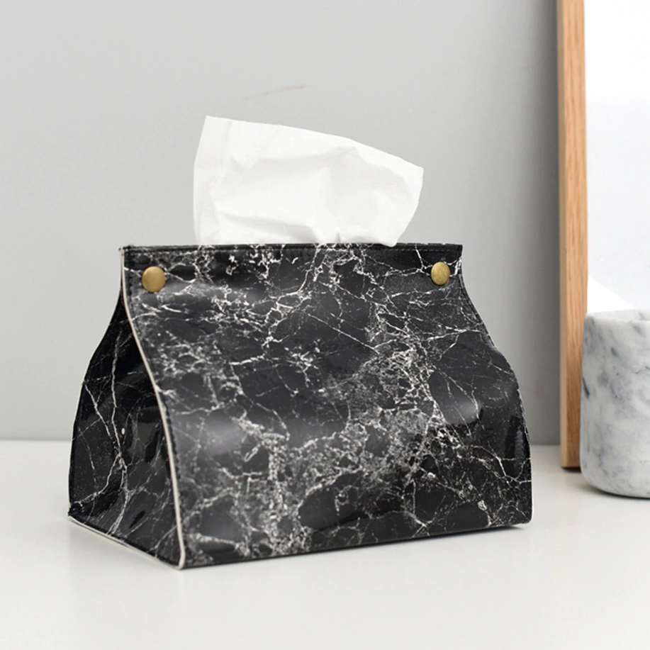 Luxury Marble Tissue Box - Elevato Home Black Decor