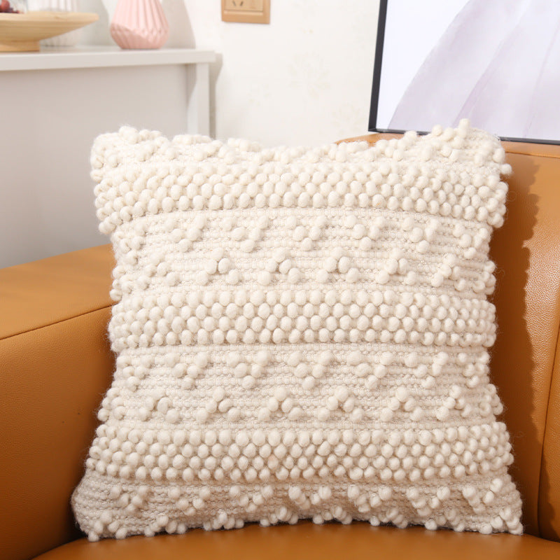 Ethnic Moroccan Hand-Woven Wool Pillow - Elevato Home White Lover / 45x45 With Core Decor