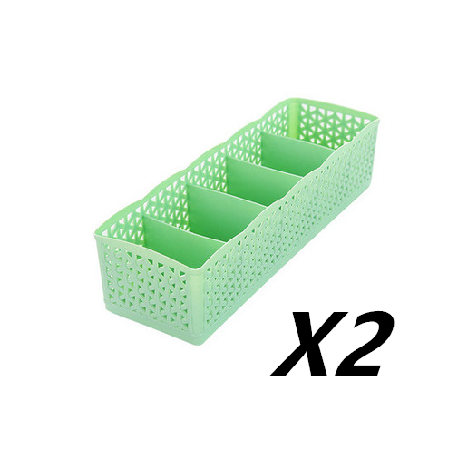 5 Cells Plastic Stackable Organizer - Elevato Home Green 2PCS Organizer
