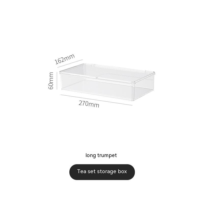 Clear Tea Set Storage Box - Elevato Home Long Small Size Organizer