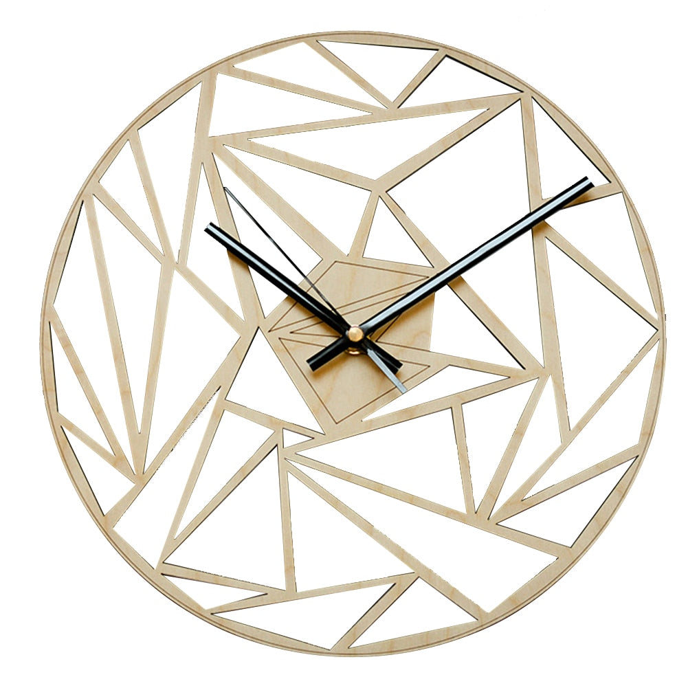 Geometric Wall Clock - Elevato Home Brown Decor