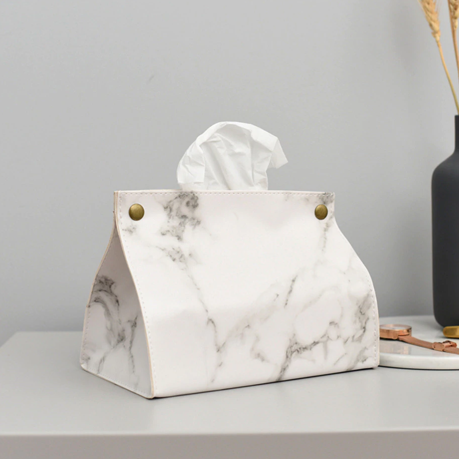 Luxury Marble Tissue Box - Elevato Home White Decor